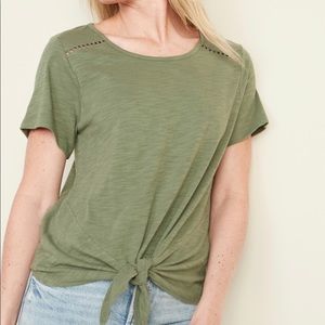 Old Navy Olive Green Knot Top